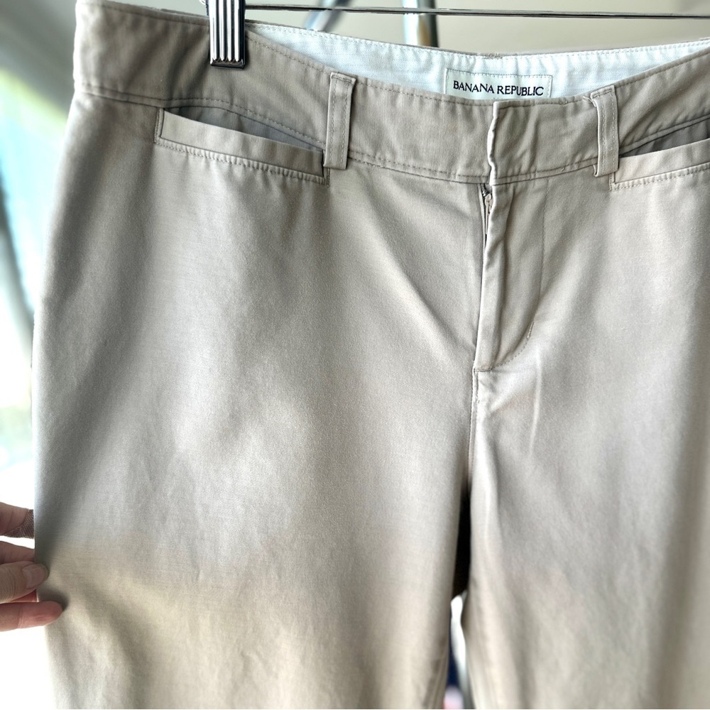 Banana Republic Trousers, straight leg, mid-rise, stretch cotton